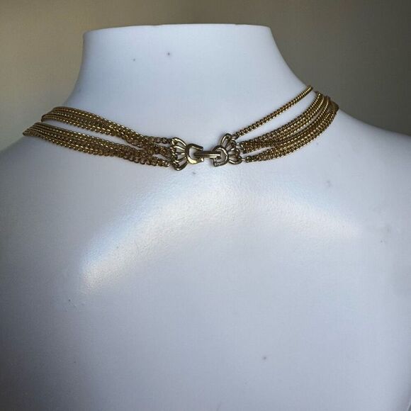 Vintage Multi Strand Gold Tone Necklace - Picture 4 of 4